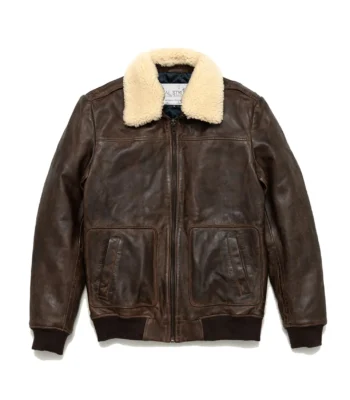 Leather Bomber Jacket Men Flight Jacket