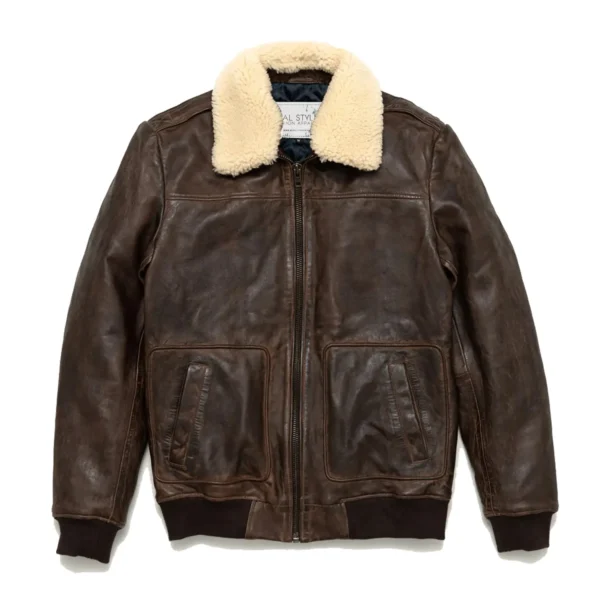 Leather Bomber Jacket Men Flight Jacket